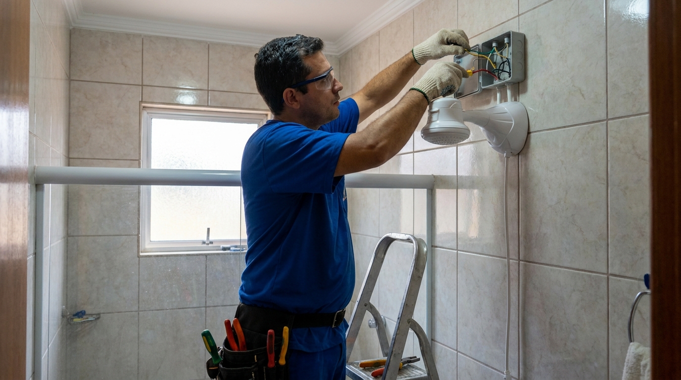 Instalacao de chuveiro eletrico profissional em Anápolis‑GO
