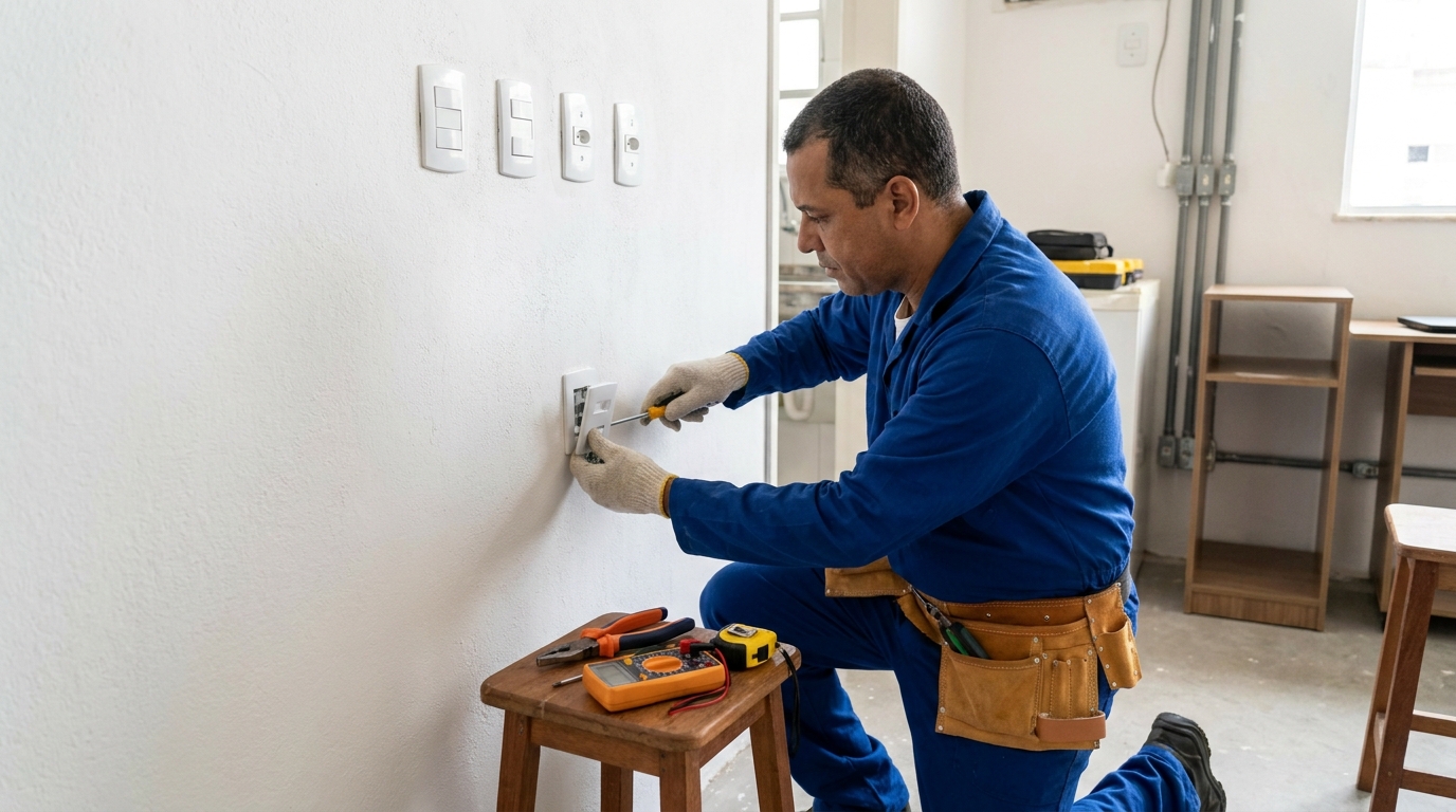 Instalacao de tomada e interruptor profissional em Anápolis‑GO