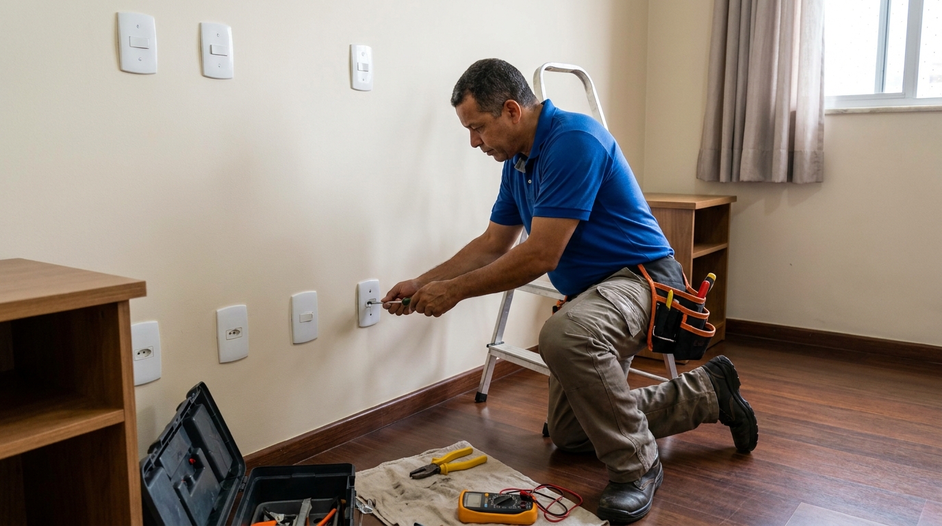 Instalacao de tomada e interruptor residencial em Anápolis‑GO