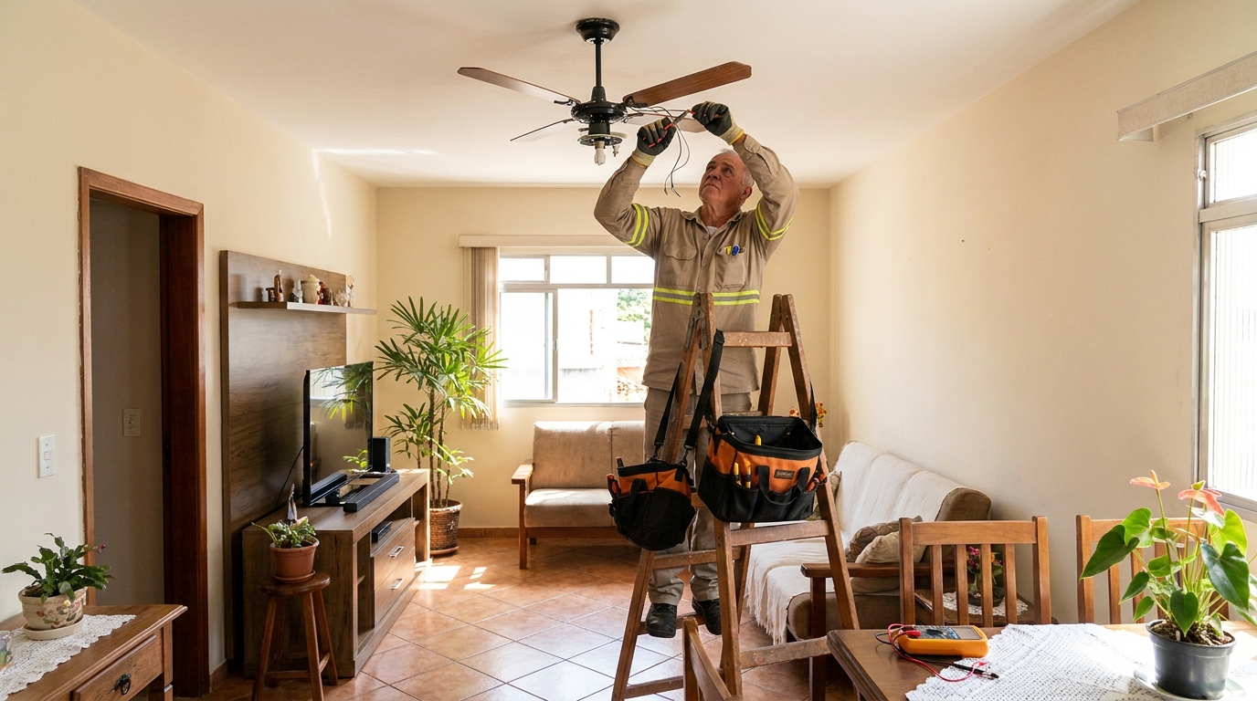 Montagem de ventilador de teto em Anápolis‑GO