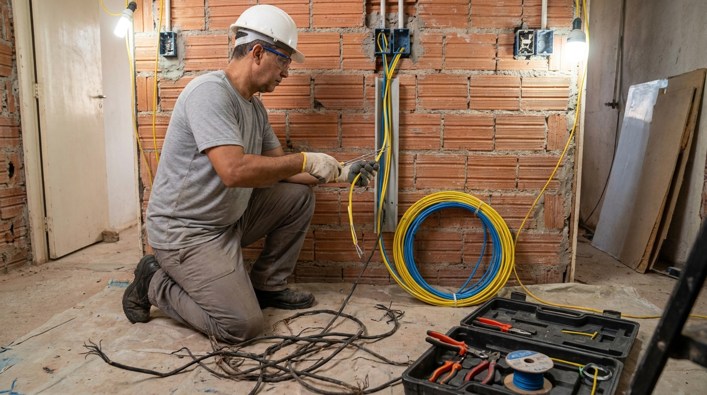 Troca de fiacao eletrica residencial em Anápolis‑GO